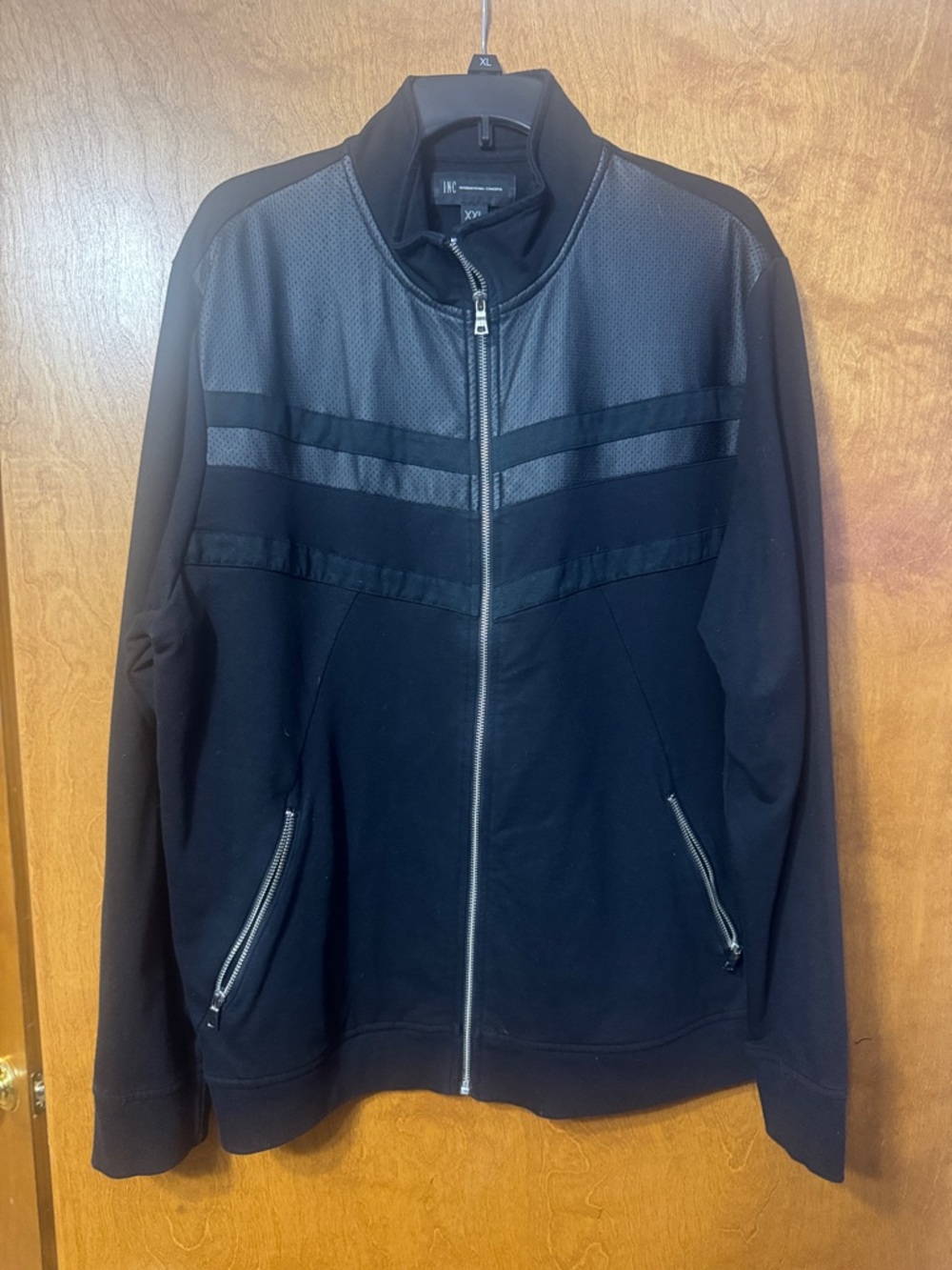 INC International Concepts Black Lightweight Zip-Up Shirt Jacket